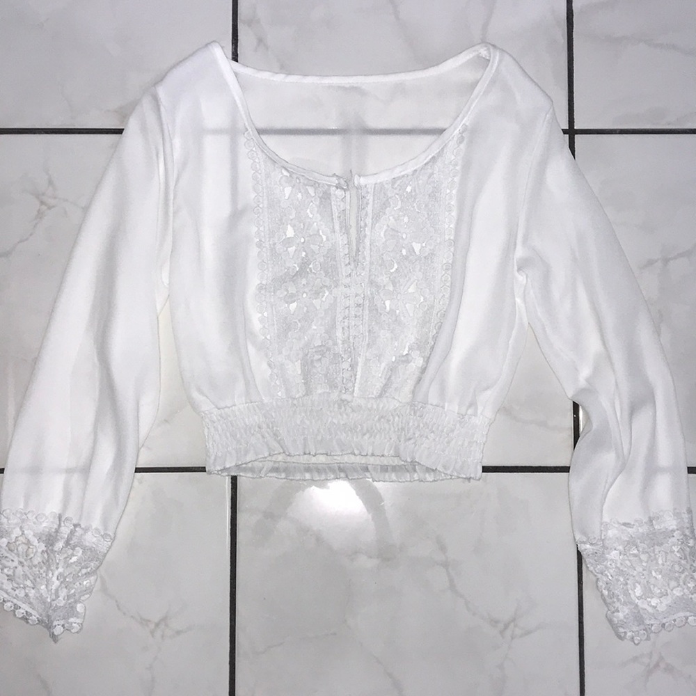 White Lace Flowy Top